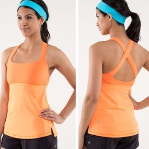 Lululemon Track & Train Orange Tank Top Sz 2